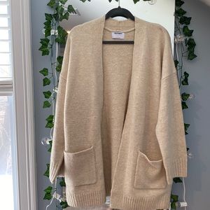 long cream cardigan